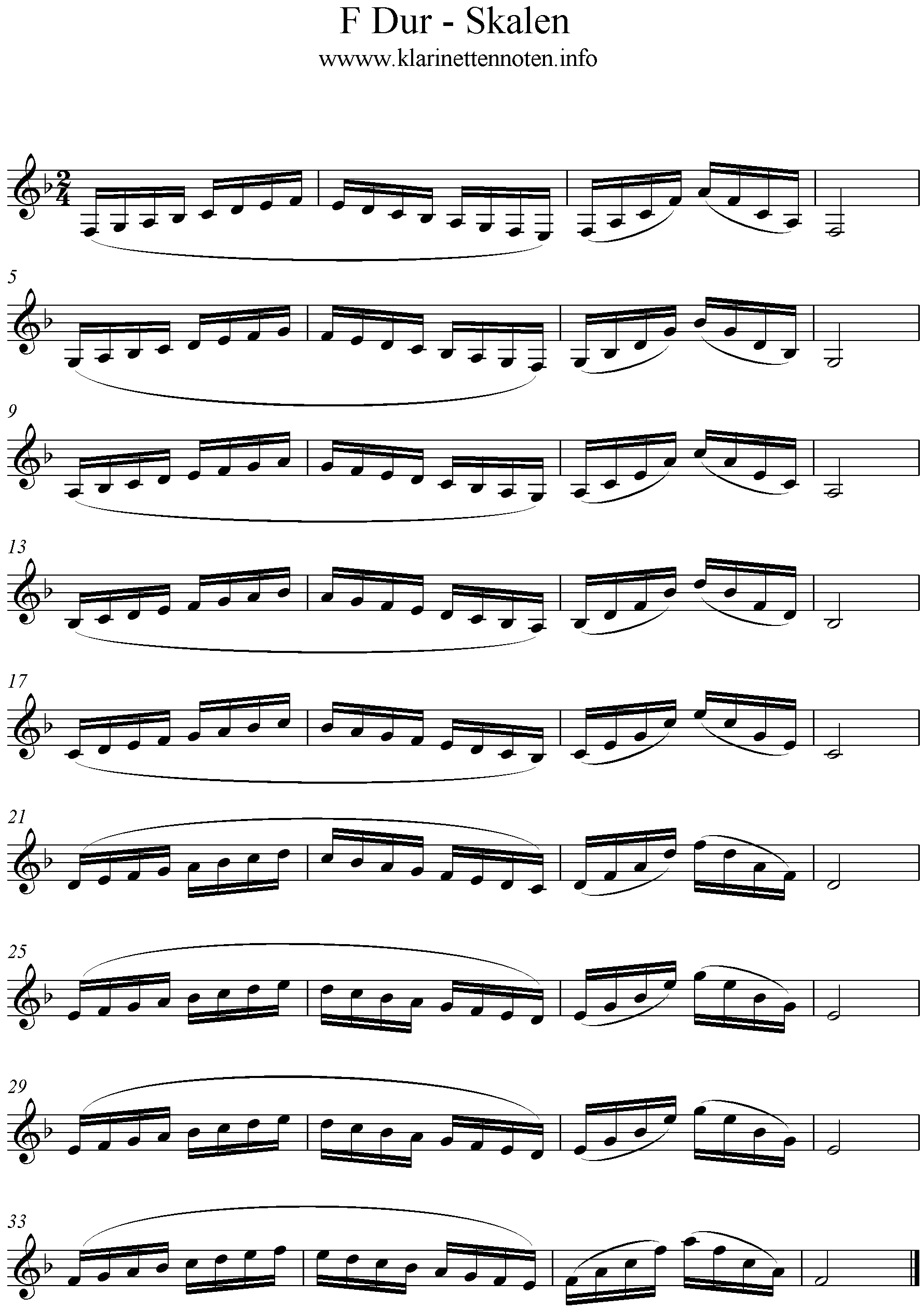 C Major Scales Clarinet Klarinette